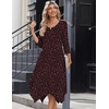Zeagoo Midi Dresses Women 2026 Dress 3/4 Sleeve Casual Dresses with Pockets A Line Summer Beach Sundress(Leopard)