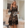 Zeagoo Midi Dresses Women 2026 Dress 3/4 Sleeve Casual Dresses with Pockets A Line Summer Beach Sundress(Mz770)