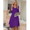 Zeagoo Midi Dresses Women 2026 Dress 3/4 Sleeve Casual Dresses with Pockets A Line Summer Beach Sundress(Purple)