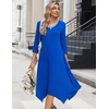 Zeagoo Midi Dresses Women 2026 Dress 3/4 Sleeve Casual Dresses with Pockets A Line Summer Beach Sundress(Royal Blue)