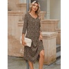 Zeagoo Midi Dresses Women 2026 Dress 3/4 Sleeve Casual Dresses with Pockets A Line Summer Beach Sundress(Xh526)