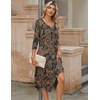 Zeagoo Midi Dresses Women 2026 Dress 3/4 Sleeve Casual Dresses with Pockets A Line Summer Beach Sundress(Yg28)