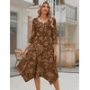 Zeagoo Midi Dresses Women 2026 Dress 3/4 Sleeve Casual Dresses with Pockets A Line Summer Beach Sundress(Yg29)