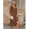 Zeagoo Midi Dresses Women 2026 Dress 3/4 Sleeve Casual Dresses with Pockets A Line Summer Beach Sundress(Yg29)