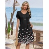 Zeagoo Summer Dresses for Women Casual A Line Dress 2026 V Neck Short Dresses Floral Sundress Pleated Boho Dress(Black Floral 02)