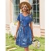 Zeagoo Summer Dresses for Women Casual A Line Dress 2026 V Neck Short Dresses Floral Sundress Pleated Boho Dress(Blue Floral B)