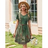 Zeagoo Summer Dresses for Women Casual A Line Dress 2026 V Neck Short Dresses Floral Sundress Pleated Boho Dress(Green Floral 01)