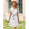 Zeagoo Summer Dresses for Women Casual A Line Dress 2026 V Neck Short Dresses Floral Sundress Pleated Boho Dress(White Floral)