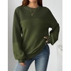 Zeagoo Sweaters for Women Cotton Loose Fit Chunky Knit Casual Fall Outfits(Army Green)