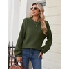 Zeagoo Sweaters for Women Cotton Loose Fit Chunky Knit Casual Fall Outfits(Army Green)
