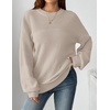 Zeagoo Sweaters for Women Cotton Loose Fit Chunky Knit Casual Fall Outfits(Beige)