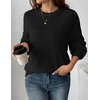 Zeagoo Sweaters for Women Cotton Loose Fit Chunky Knit Casual Fall Outfits(Black)