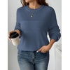 Zeagoo Sweaters for Women Cotton Loose Fit Chunky Knit Casual Fall Outfits(Blue)