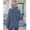 Zeagoo Sweaters for Women Cotton Loose Fit Chunky Knit Casual Fall Outfits(Blue)