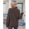 Zeagoo Sweaters for Women Cotton Loose Fit Chunky Knit Casual Fall Outfits(Brown)
