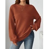 Zeagoo Sweaters for Women Cotton Loose Fit Chunky Knit Casual Fall Outfits(Caramel)