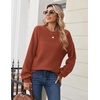 Zeagoo Sweaters for Women Cotton Loose Fit Chunky Knit Casual Fall Outfits(Caramel)