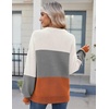 Zeagoo Sweaters for Women Cotton Loose Fit Chunky Knit Casual Fall Outfits(Colorblock 278)