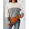 Zeagoo Sweaters for Women Cotton Loose Fit Chunky Knit Casual Fall Outfits(Colorblock 278)