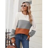 Zeagoo Sweaters for Women Cotton Loose Fit Chunky Knit Casual Fall Outfits(Colorblock 278)