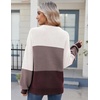 Zeagoo Sweaters for Women Cotton Loose Fit Chunky Knit Casual Fall Outfits(Colorblock 284)
