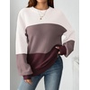 Zeagoo Sweaters for Women Cotton Loose Fit Chunky Knit Casual Fall Outfits(Colorblock 284)