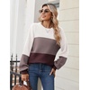 Zeagoo Sweaters for Women Cotton Loose Fit Chunky Knit Casual Fall Outfits(Colorblock 284)