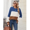 Zeagoo Sweaters for Women Cotton Loose Fit Chunky Knit Casual Fall Outfits(Colorblock 458)