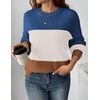 Zeagoo Sweaters for Women Cotton Loose Fit Chunky Knit Casual Fall Outfits(Colorblock 458)