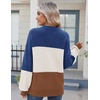 Zeagoo Sweaters for Women Cotton Loose Fit Chunky Knit Casual Fall Outfits(Colorblock 458)