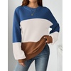 Zeagoo Sweaters for Women Cotton Loose Fit Chunky Knit Casual Fall Outfits(Colorblock 458)