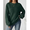 Zeagoo Sweaters for Women Cotton Loose Fit Chunky Knit Casual Fall Outfits(Green)
