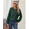 Zeagoo Sweaters for Women Cotton Loose Fit Chunky Knit Casual Fall Outfits(Green)