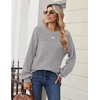 Zeagoo Sweaters for Women Cotton Loose Fit Chunky Knit Casual Fall Outfits(Grey)