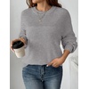 Zeagoo Sweaters for Women Cotton Loose Fit Chunky Knit Casual Fall Outfits(Grey)