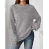 Zeagoo Sweaters for Women Cotton Loose Fit Chunky Knit Casual Fall Outfits(Grey)