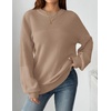 Zeagoo Sweaters for Women Cotton Loose Fit Chunky Knit Casual Fall Outfits(Khaki)