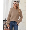 Zeagoo Sweaters for Women Cotton Loose Fit Chunky Knit Casual Fall Outfits(Khaki)