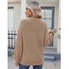 Zeagoo Sweaters for Women Cotton Loose Fit Chunky Knit Casual Fall Outfits(Khaki)