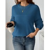Zeagoo Sweaters for Women Cotton Loose Fit Chunky Knit Casual Fall Outfits(Lake Blue)