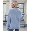 Zeagoo Sweaters for Women Cotton Loose Fit Chunky Knit Casual Fall Outfits(Light Blue)