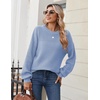 Zeagoo Sweaters for Women Cotton Loose Fit Chunky Knit Casual Fall Outfits(Light Blue)