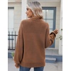 Zeagoo Sweaters for Women Cotton Loose Fit Chunky Knit Casual Fall Outfits(Light Brown)