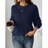 Zeagoo Sweaters for Women Cotton Loose Fit Chunky Knit Casual Fall Outfits(Navy Blue)