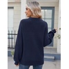 Zeagoo Sweaters for Women Cotton Loose Fit Chunky Knit Casual Fall Outfits(Navy Blue)