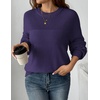 Zeagoo Sweaters for Women Cotton Loose Fit Chunky Knit Casual Fall Outfits(Purple)