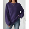 Zeagoo Sweaters for Women Cotton Loose Fit Chunky Knit Casual Fall Outfits(Purple)