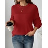 Zeagoo Sweaters for Women Cotton Loose Fit Chunky Knit Casual Fall Outfits(Red)