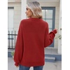 Zeagoo Sweaters for Women Cotton Loose Fit Chunky Knit Casual Fall Outfits(Red)