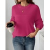 Zeagoo Sweaters for Women Cotton Loose Fit Chunky Knit Casual Fall Outfits(Rose)